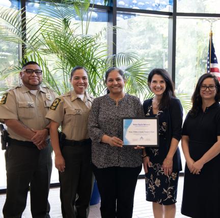 Prince William Water and Prince William County Government Staff pose with the Water Equity Network Certificate of Achievement.