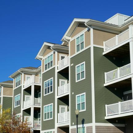 Photo: Facade of new apartment building