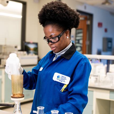 Scientist testing water 