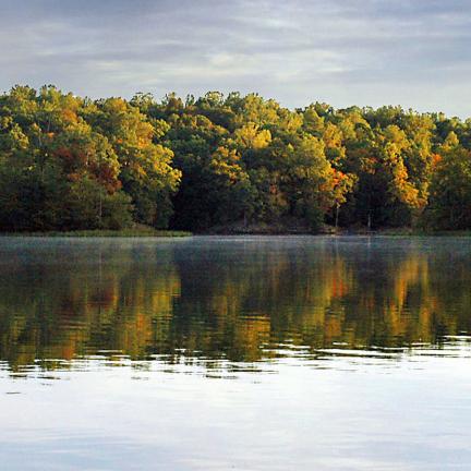 The Occoquan Reservoir on an overcast early fall day.