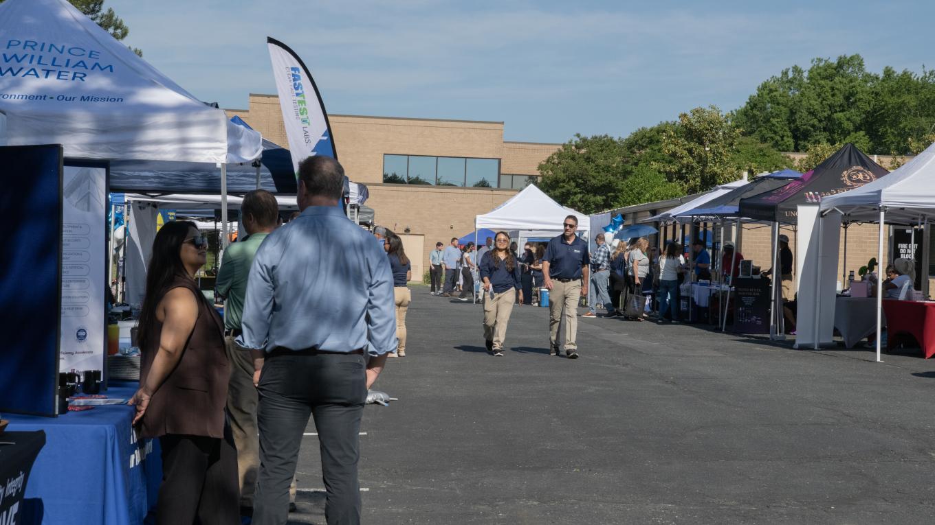 A line of tents and displays set up at the 2026 Supplier Diversity Expo