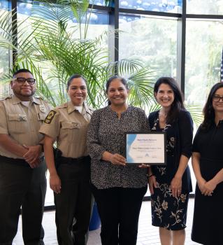 Prince William Water and Prince William County Government Staff pose with the Water Equity Network Certificate of Achievement.