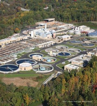 Aerial view of H.L. Mooney Advanced Water Reclamation Facility in Woodbridge, VA