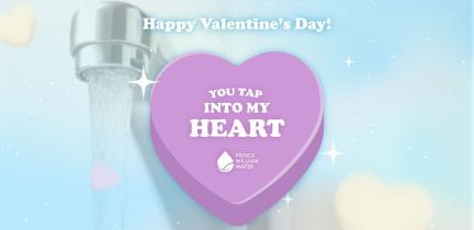 A candy heart graphic that reads "You Tap Into My Heart"