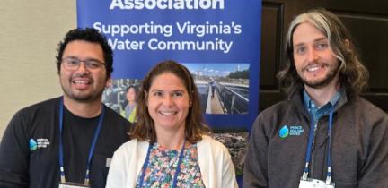 Prince William Water staff pose in conference badges at the 2026 Good Lab Practices Conference