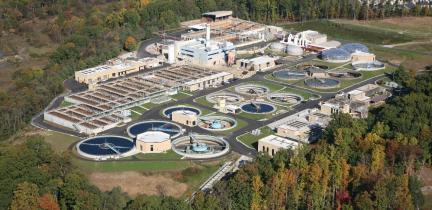 Aerial view of H.L. Mooney Advanced Water Reclamation Facility in Woodbridge, VA