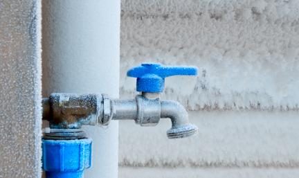 Photo: an outdoor frozen faucet