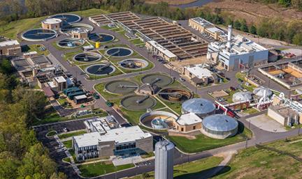 Aerial photo of the H.L. Mooney Advanced Water Reclamation Facility